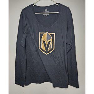 Vegas Golden Knights NHL Hockey Helmet Logo Long Sleeve T-Shirt Sz Women's 2XL